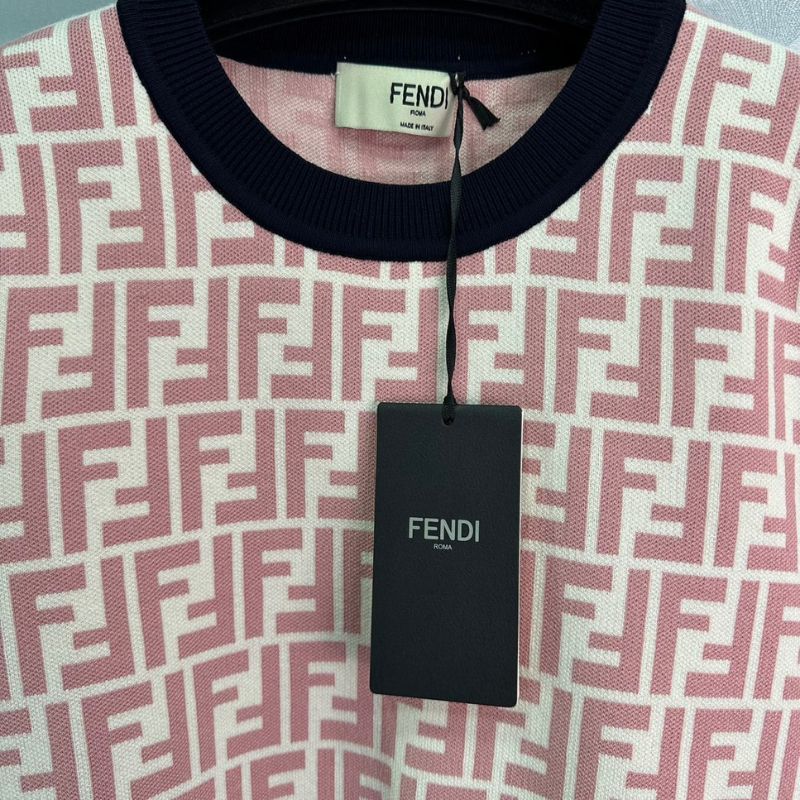 Fendi Pink FF Jacquard Knitted Sweater