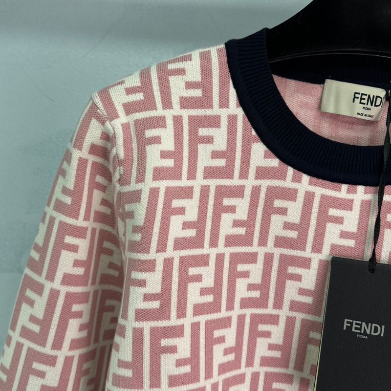 Fendi Pink FF Jacquard Knitted Sweater