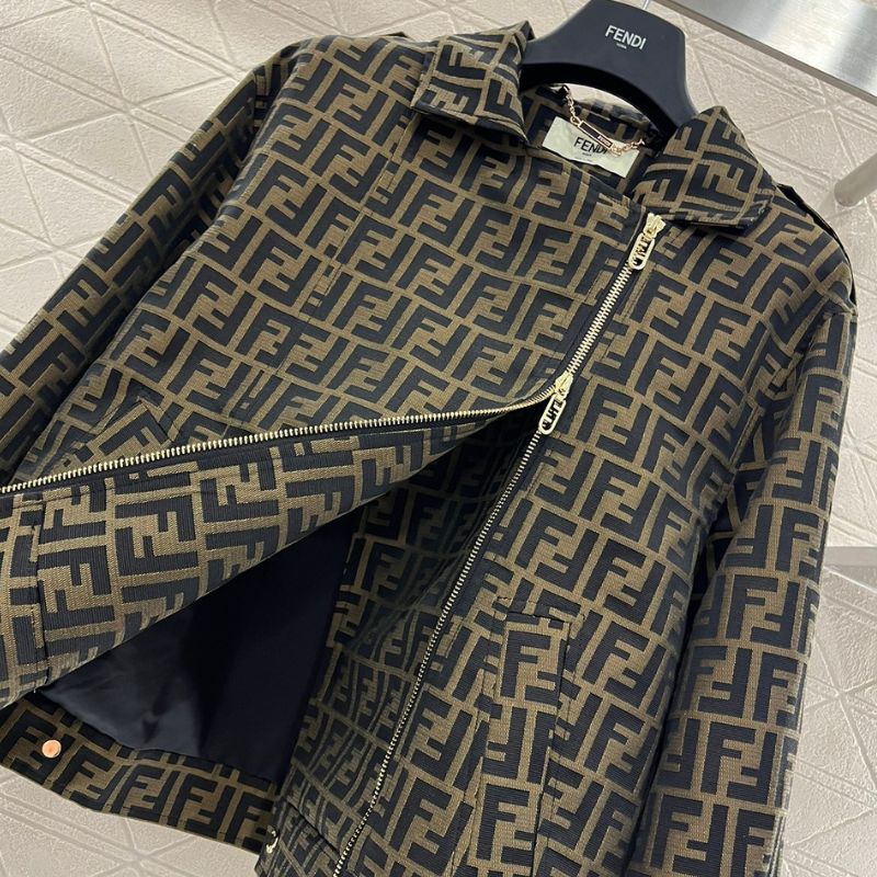 Fendi Lapel Jacquard Jacket