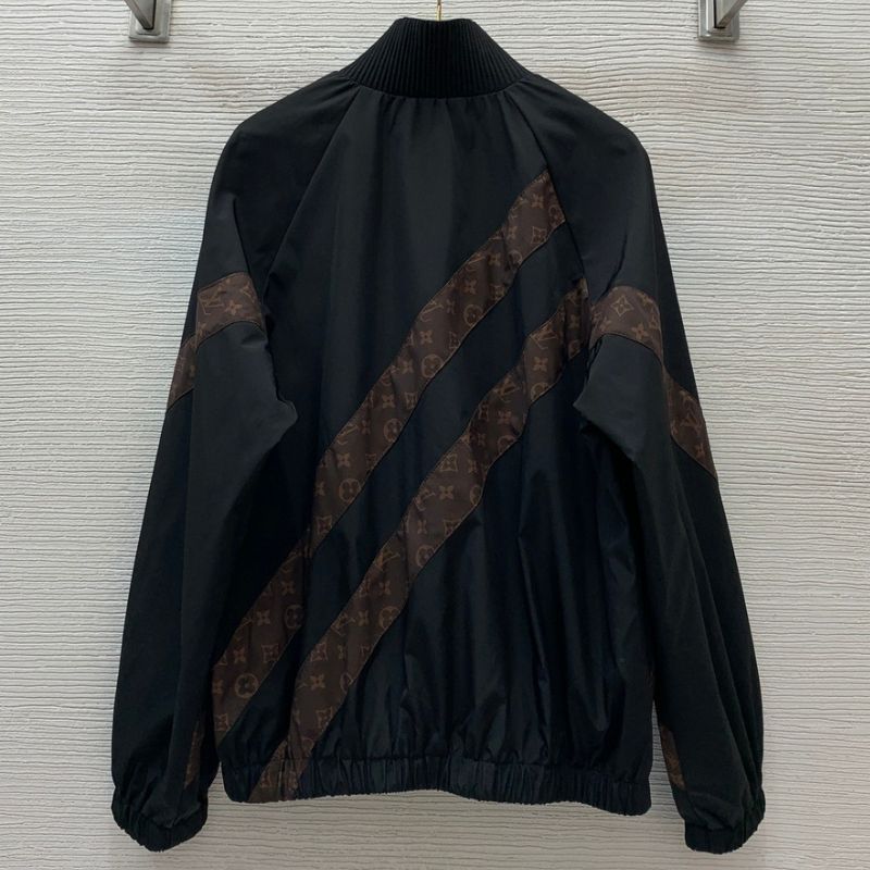 LV Monogram Stripe Stand Collar Windbreaker Jacket
