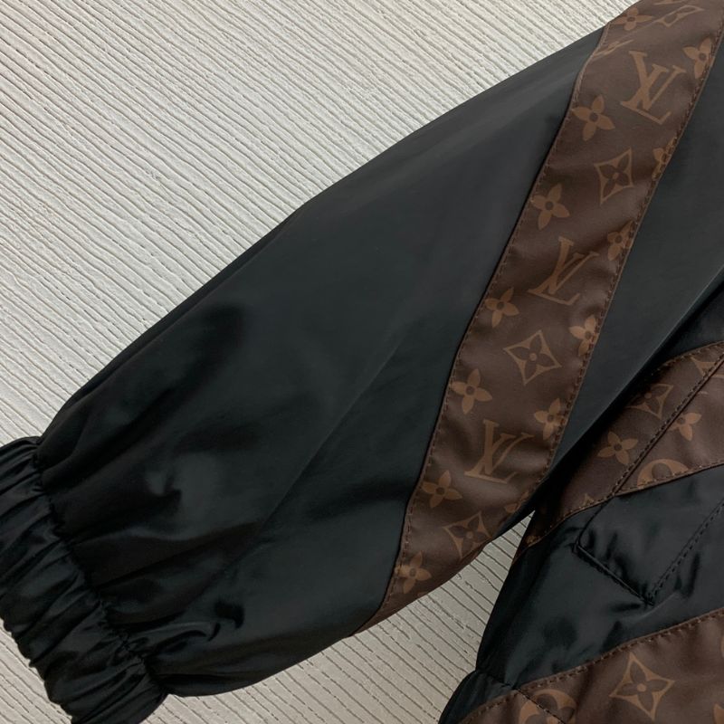 LV Monogram Stripe Stand Collar Windbreaker Jacket