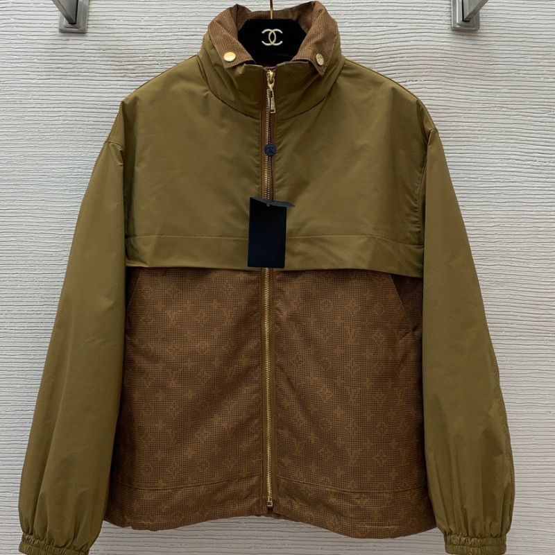 LV Monogram Print Zipper Jacket