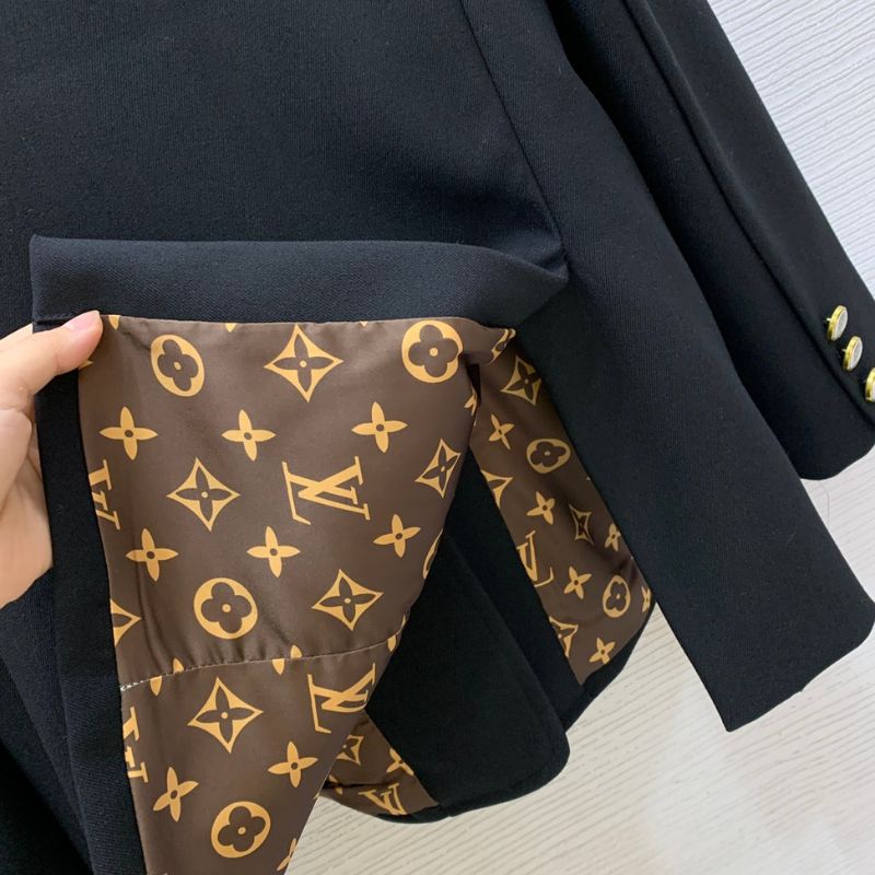 LV Monogram Stripe Stand Collar Windbreaker Coat
