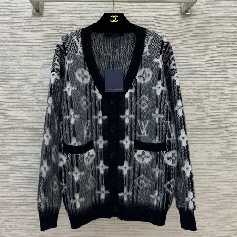 LV Monogram V-Neck Knitted Cardigan Jacket