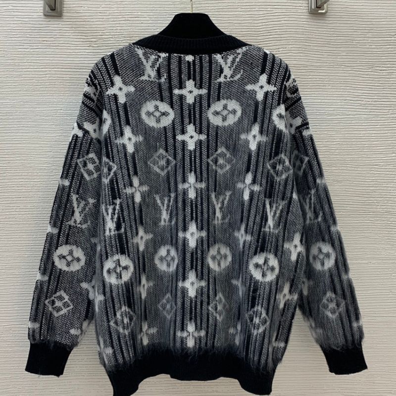 LV Monogram V-Neck Knitted Cardigan Jacket