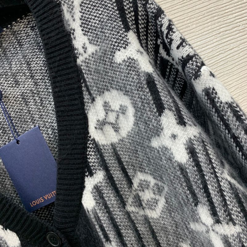 LV Monogram V-Neck Knitted Cardigan Jacket