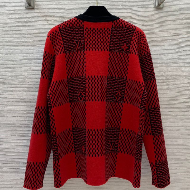 LV Checkerboard Logo Knit Sweater