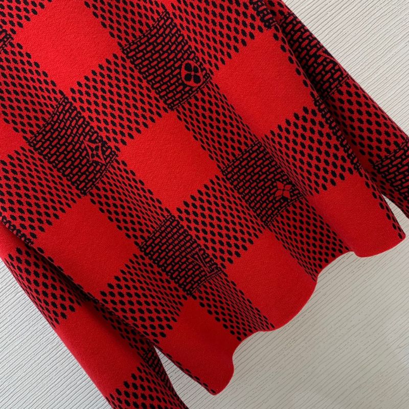 LV Checkerboard Logo Knit Sweater
