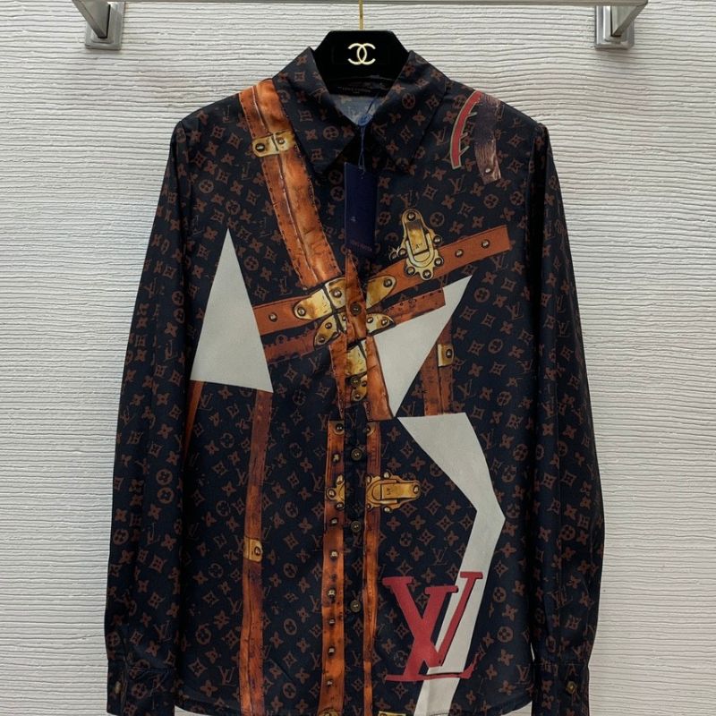 LV Custom Silk Texture Monogram Shirt