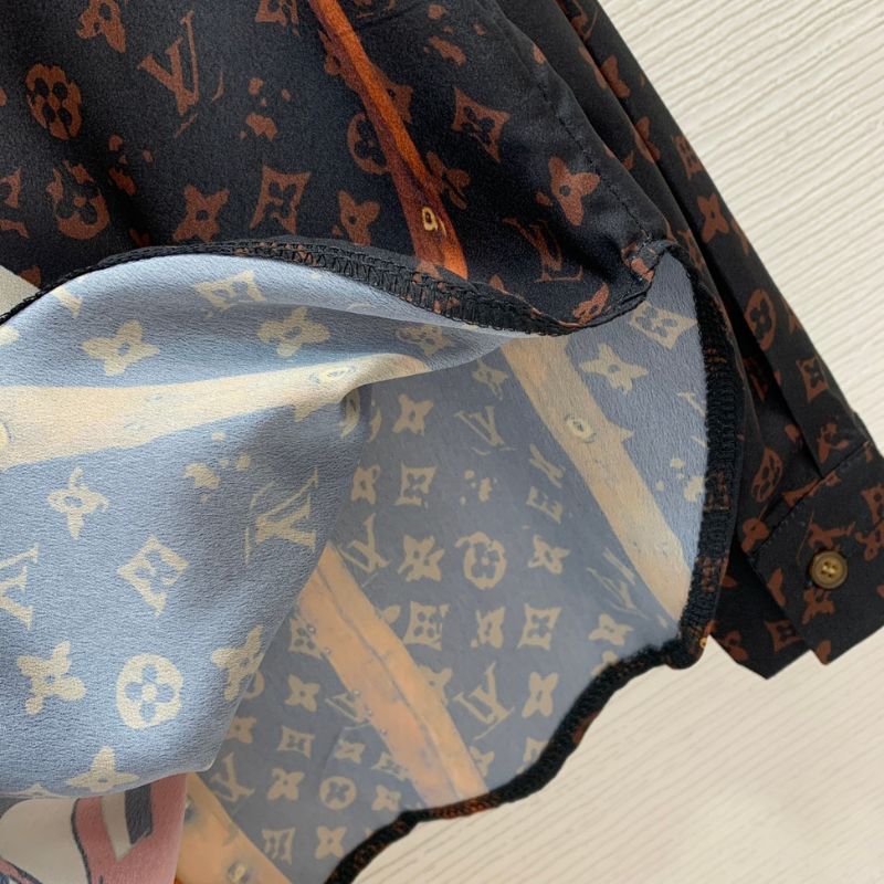 LV Custom Silk Texture Monogram Shirt