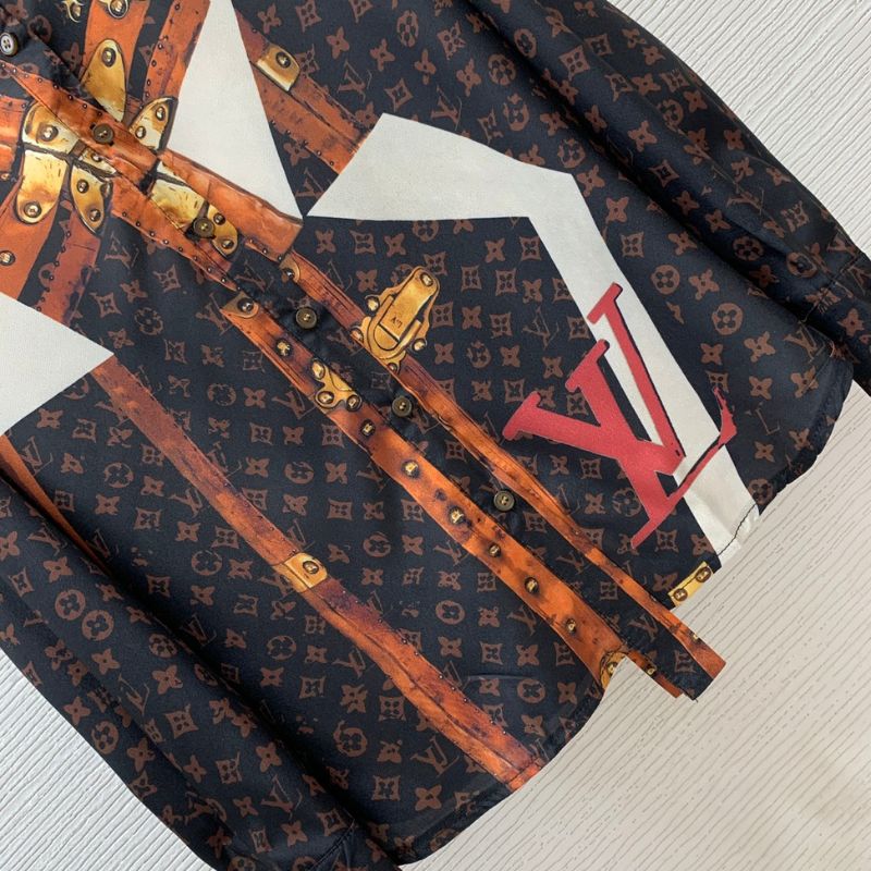 LV Custom Silk Texture Monogram Shirt