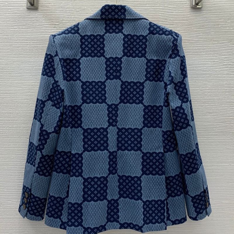 LV Monogram Checkerboard Print Suit Jacket