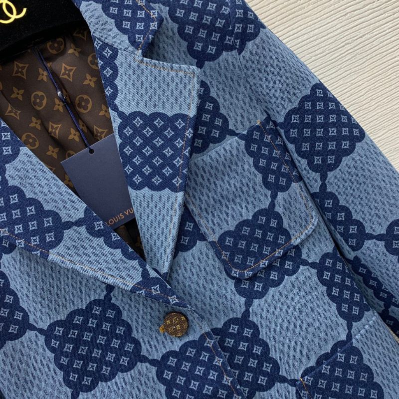 LV Monogram Checkerboard Print Suit Jacket