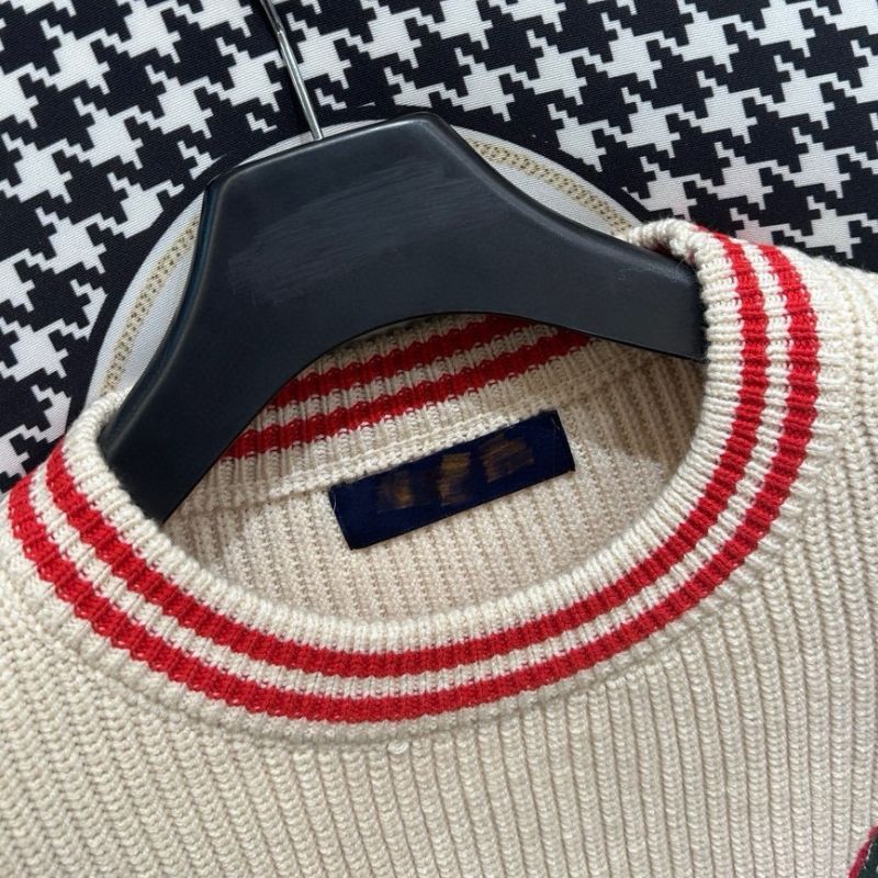 Dior Dinosaur Pattern Knitted Crew Neck Sweater