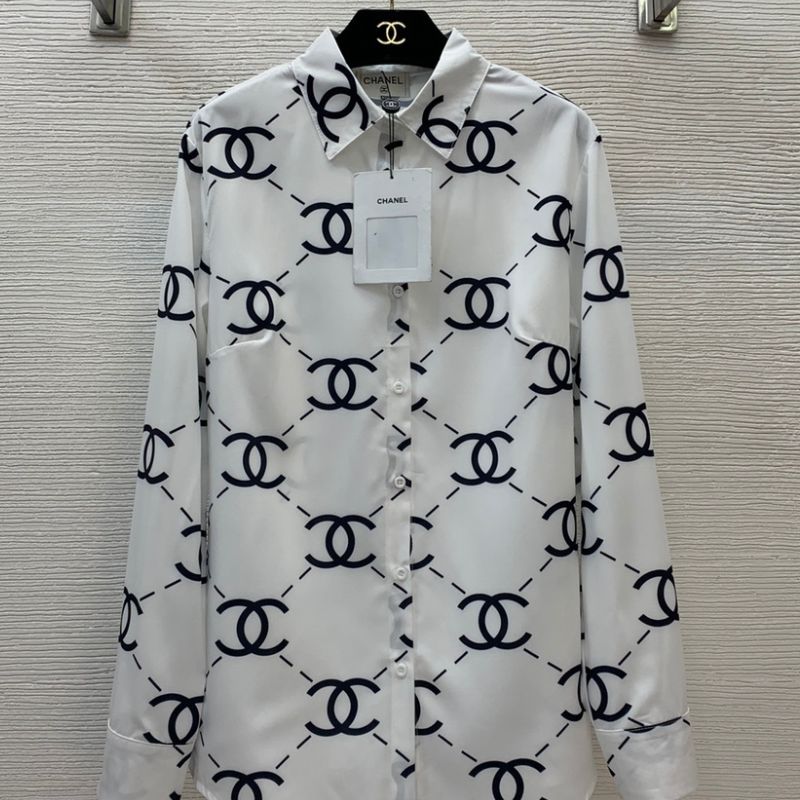 Chanel Diamond Double C Print Button-Down Shirt
