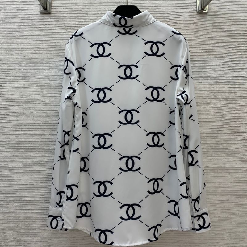 Chanel Diamond Double C Print Button-Down Shirt