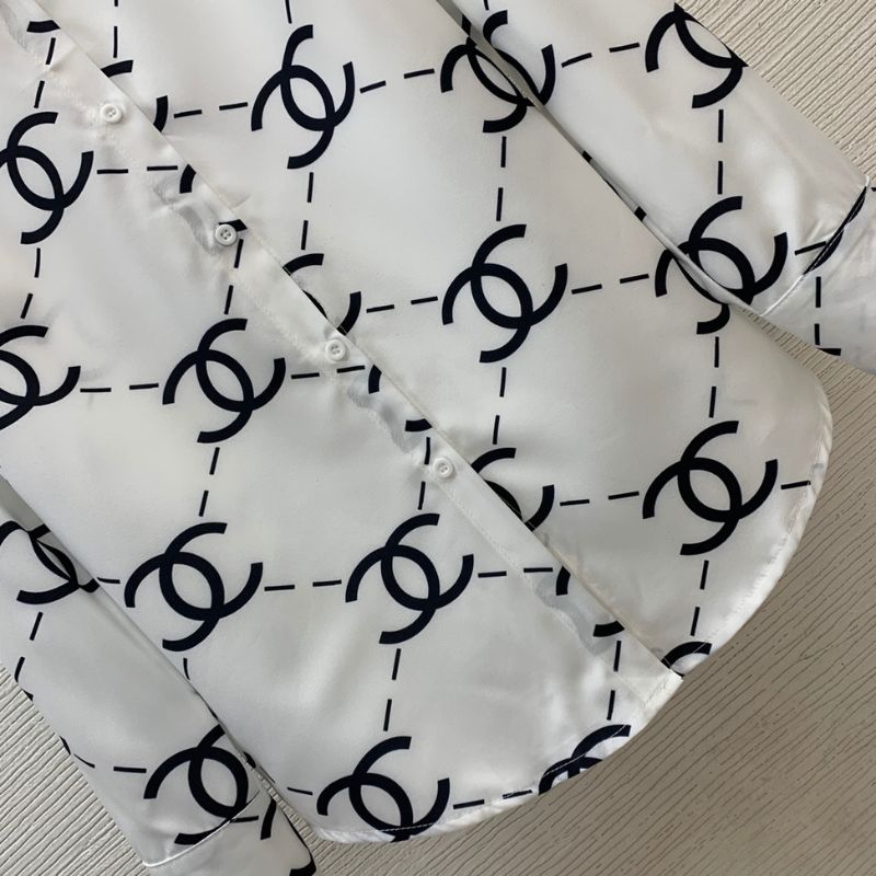 Chanel Diamond Double C Print Button-Down Shirt