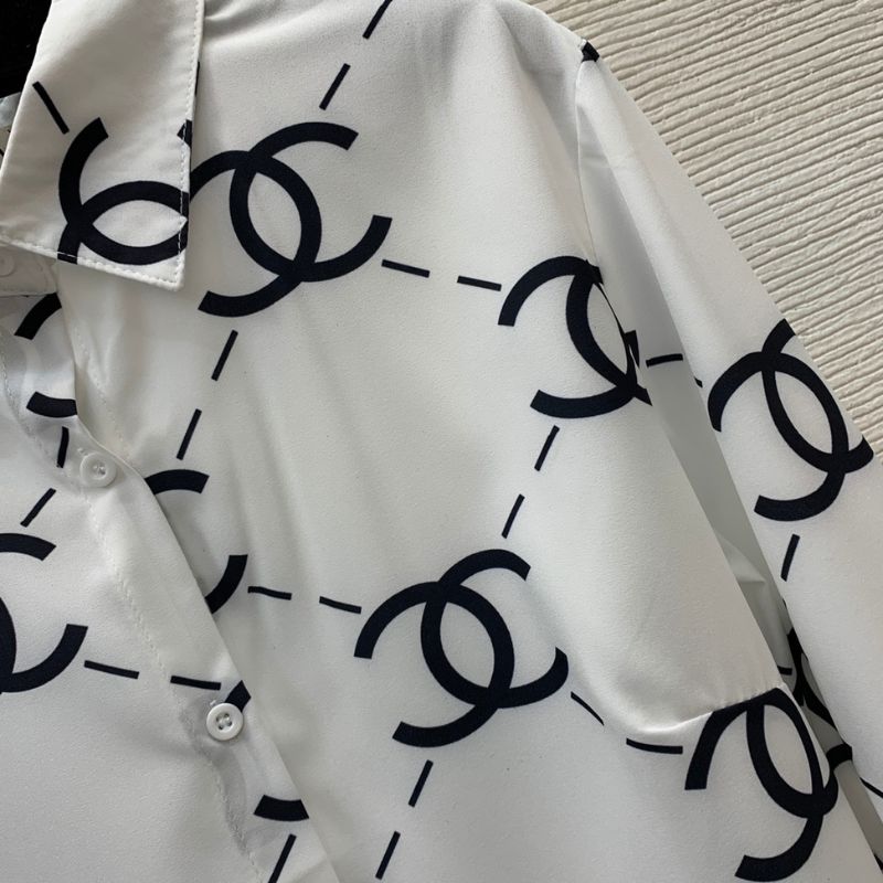 Chanel Diamond Double C Print Button-Down Shirt