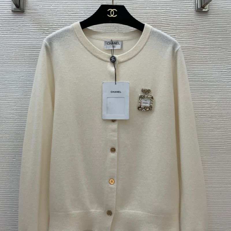 Chanel Perfume Bottle Diamond Bead Knitted Cardigan
