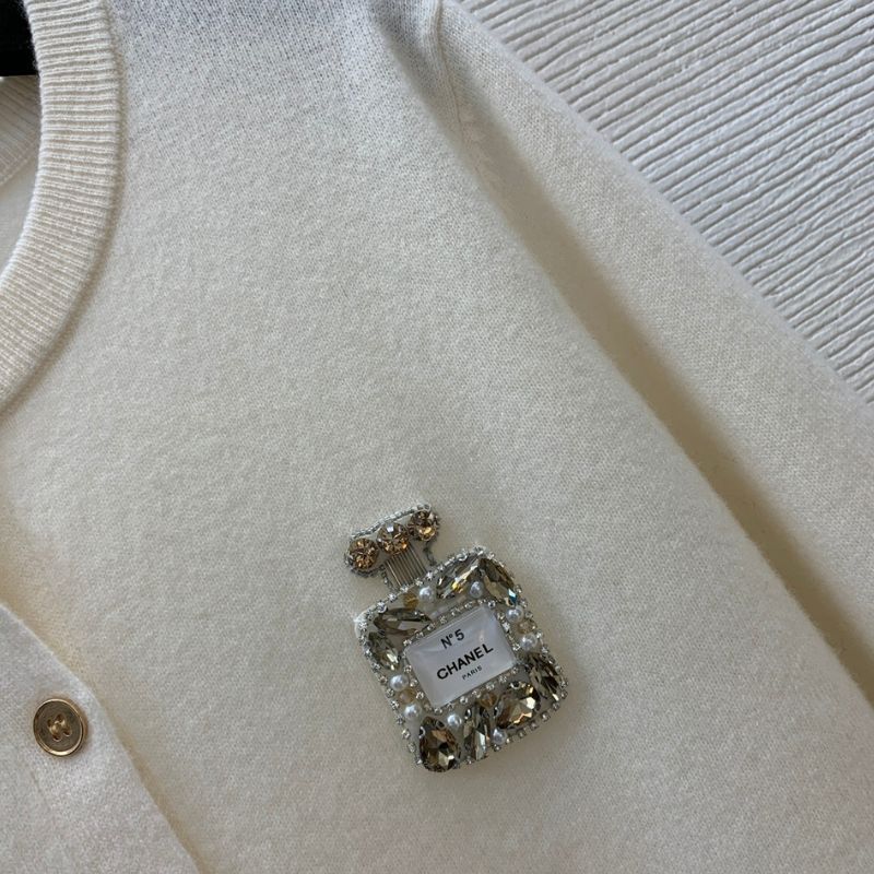 Chanel Perfume Bottle Diamond Bead Knitted Cardigan