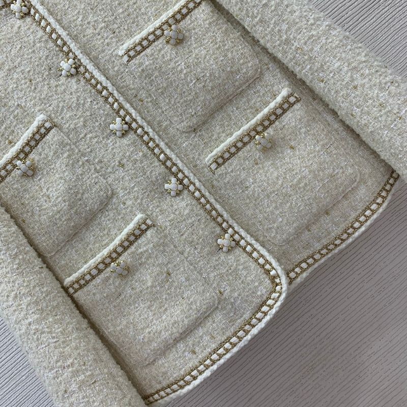 Chanel Gold Thread Braided Hem Tweed Jacket