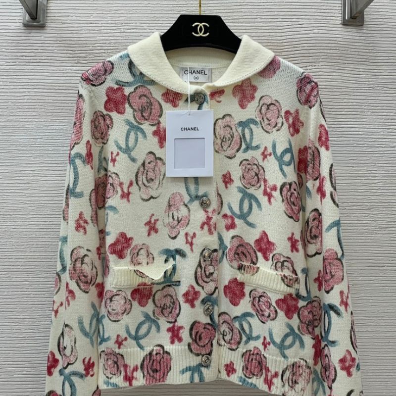 Chanel Camellia Double C Wool Knit Sweater