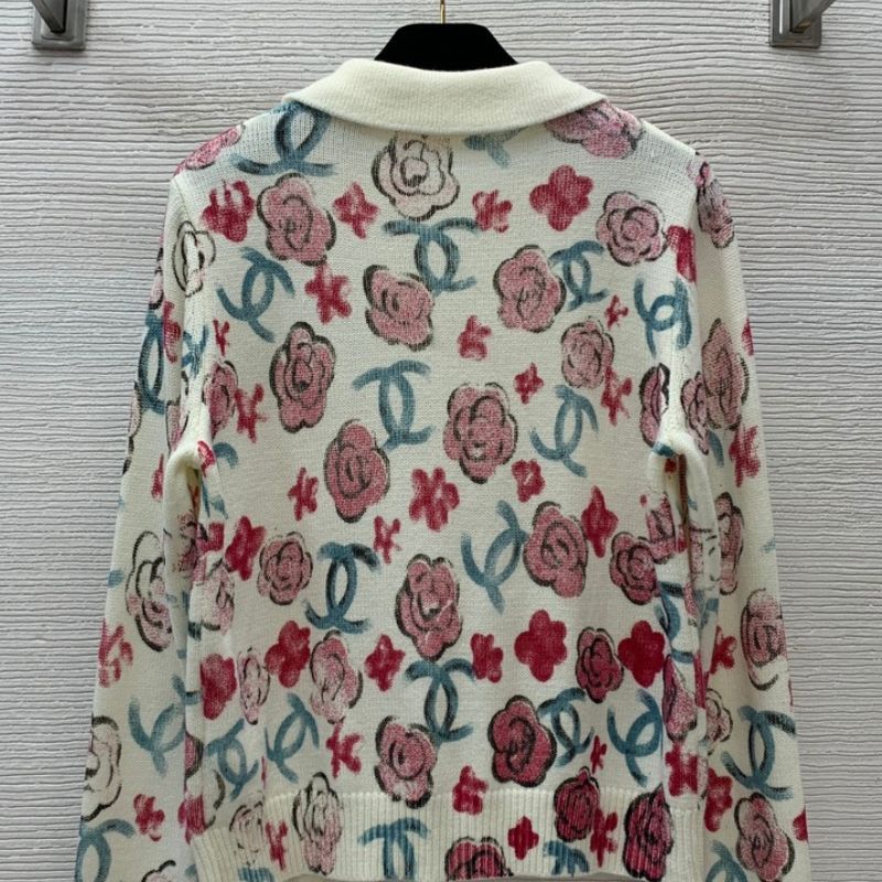 Chanel Camellia Double C Wool Knit Sweater