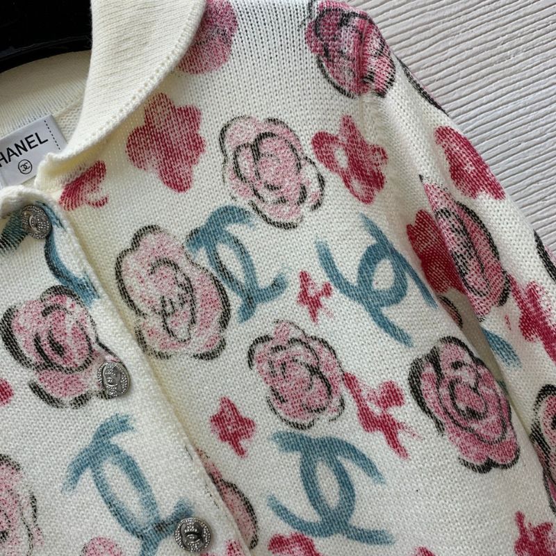 Chanel Camellia Double C Wool Knit Sweater