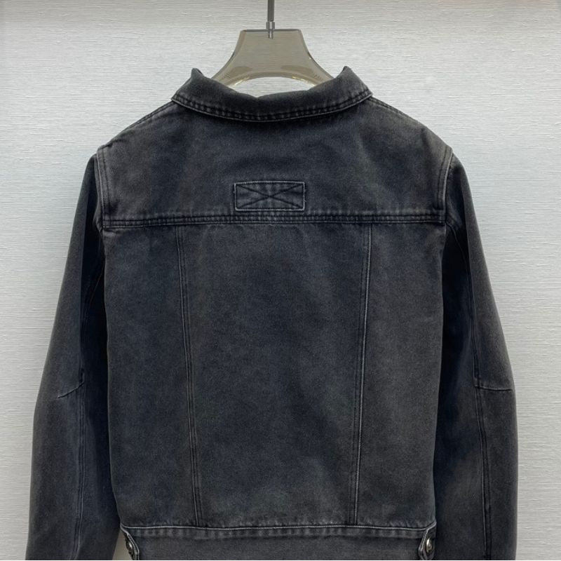 Fendi Logo Embroidered Retro Denim Casual Jacket