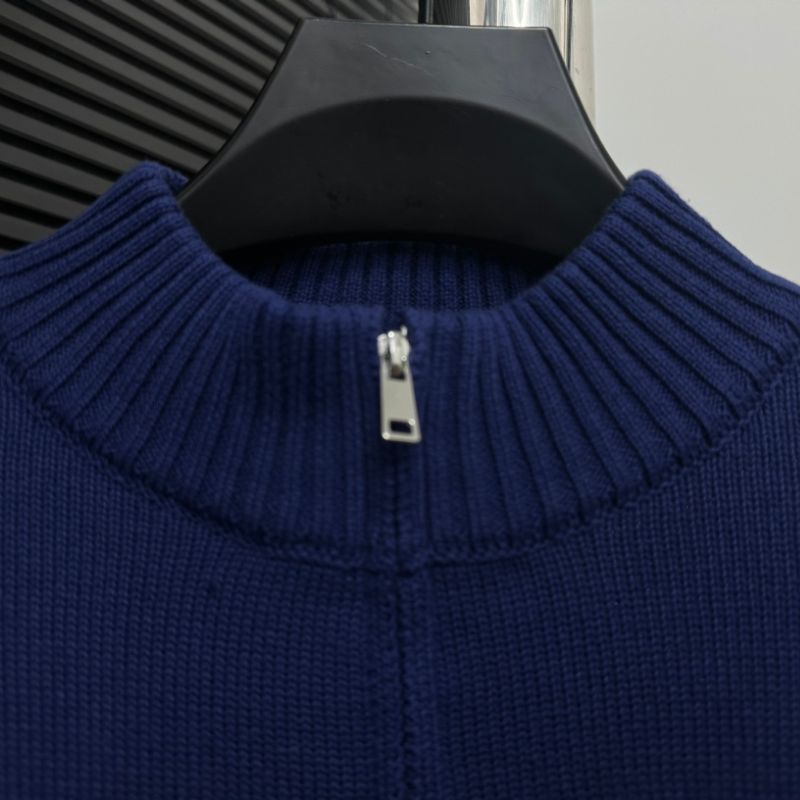 Prada Jacquard Lettering Half-Zip Sweater