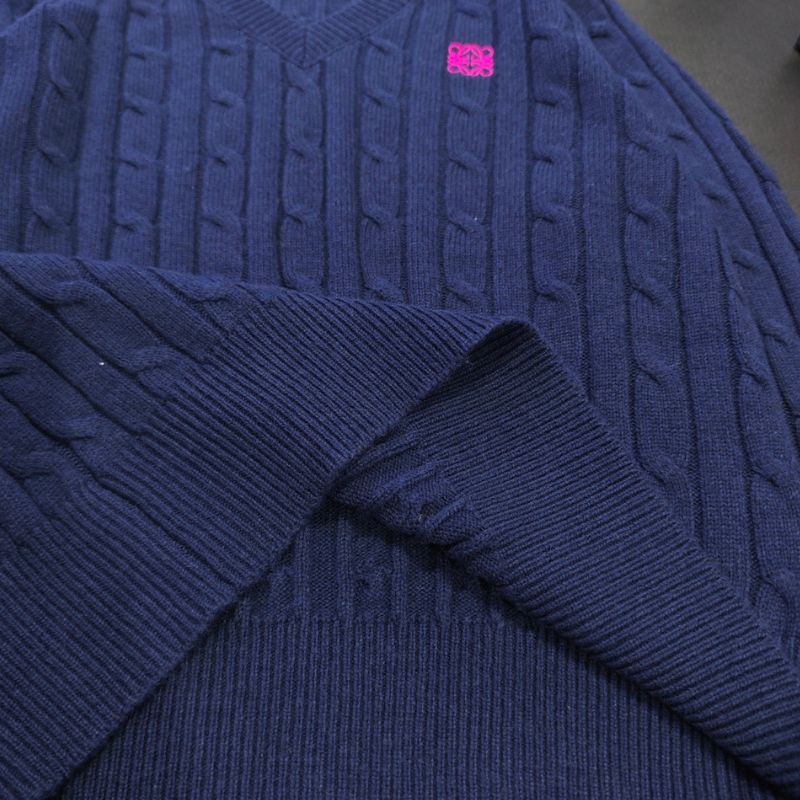 Loewe Braided V-Neck Wool Sweater