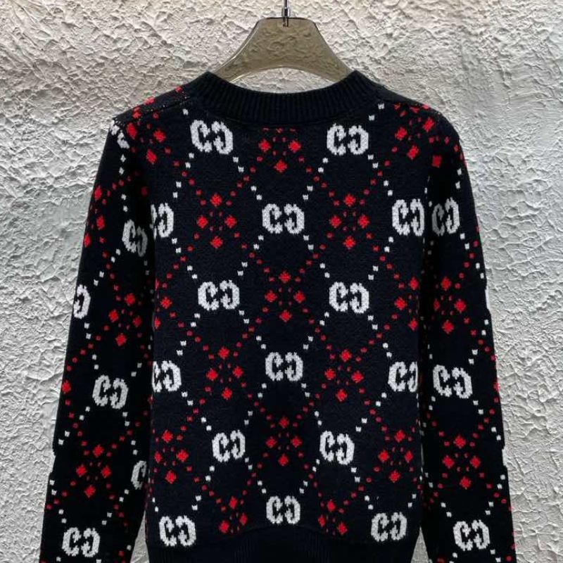 Gucci Early Spring Jacquard Full Letter Pullover Sweater