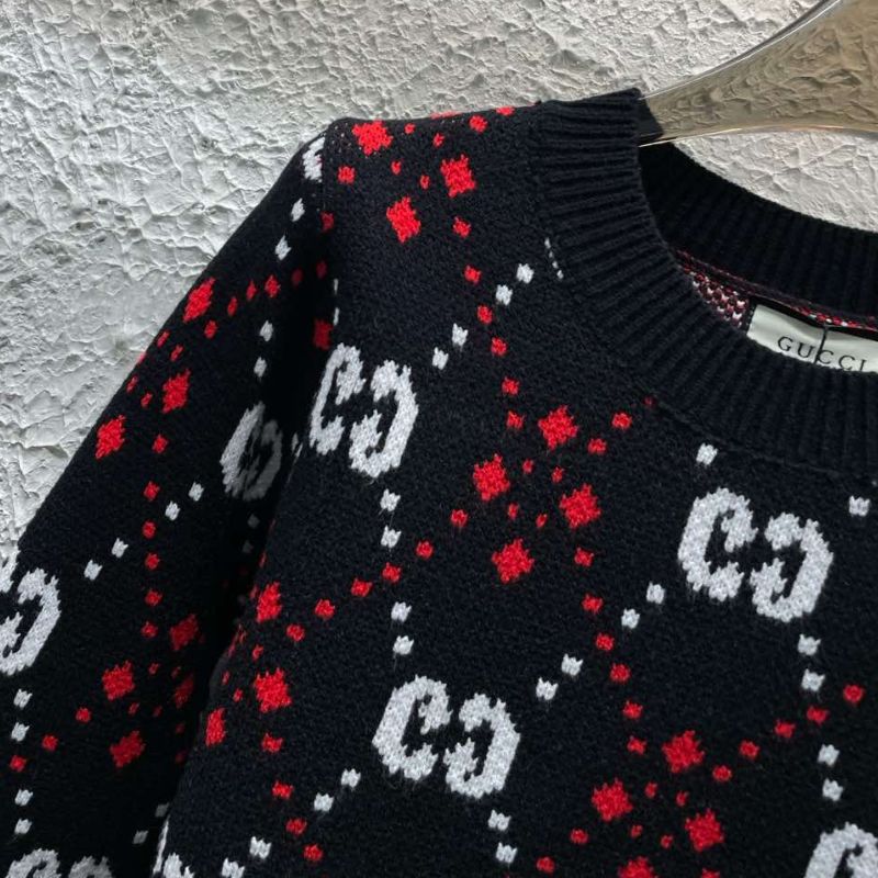 Gucci Early Spring Jacquard Full Letter Pullover Sweater