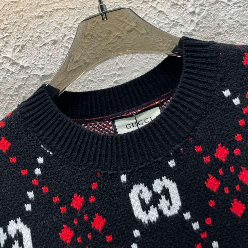 Gucci Early Spring Jacquard Full Letter Pullover Sweater