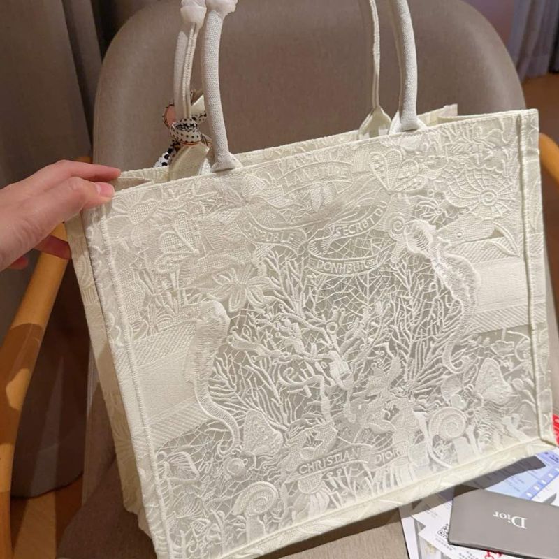 Dior Book Tote Lace Bag