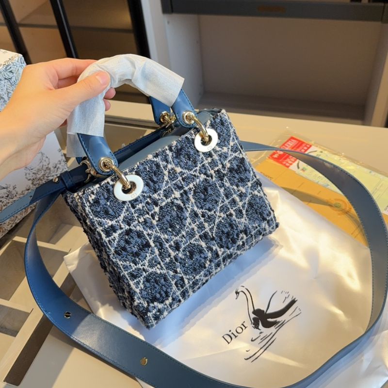 Dior Tweed Denim Lady Dior Bag
