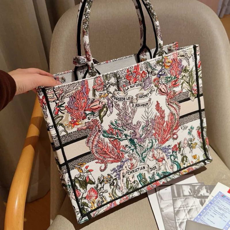 Dior Book Tote 3D Jacquard Embroidered Bag