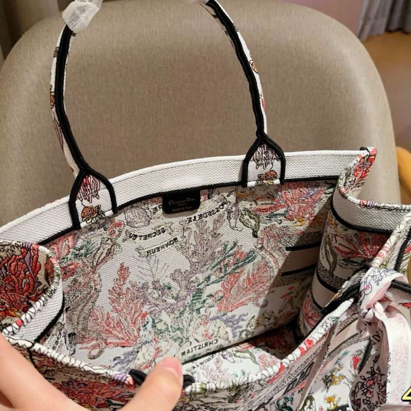 Dior Book Tote 3D Jacquard Embroidered Bag