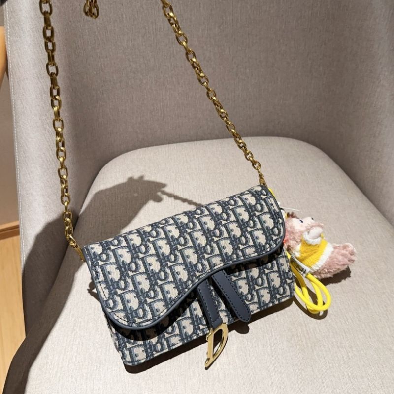 Dior Classic Jacquard Monogram Two-in-One WOC Chain Bag
