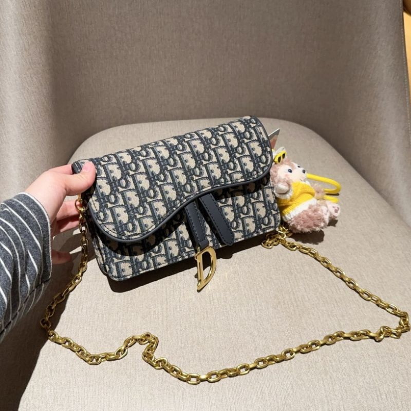 Dior Classic Jacquard Monogram Two-in-One WOC Chain Bag