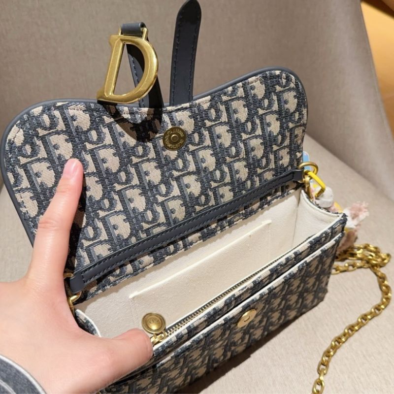 Dior Classic Jacquard Monogram Two-in-One WOC Chain Bag