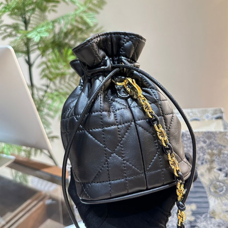 Dior Sheepskin Monogram Bucket Bag