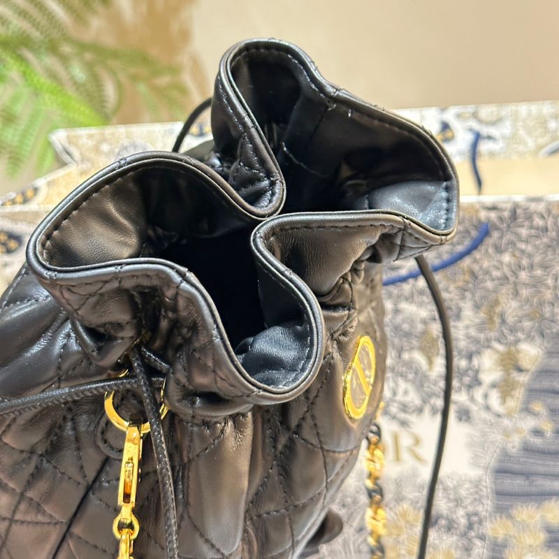 Dior Sheepskin Monogram Bucket Bag