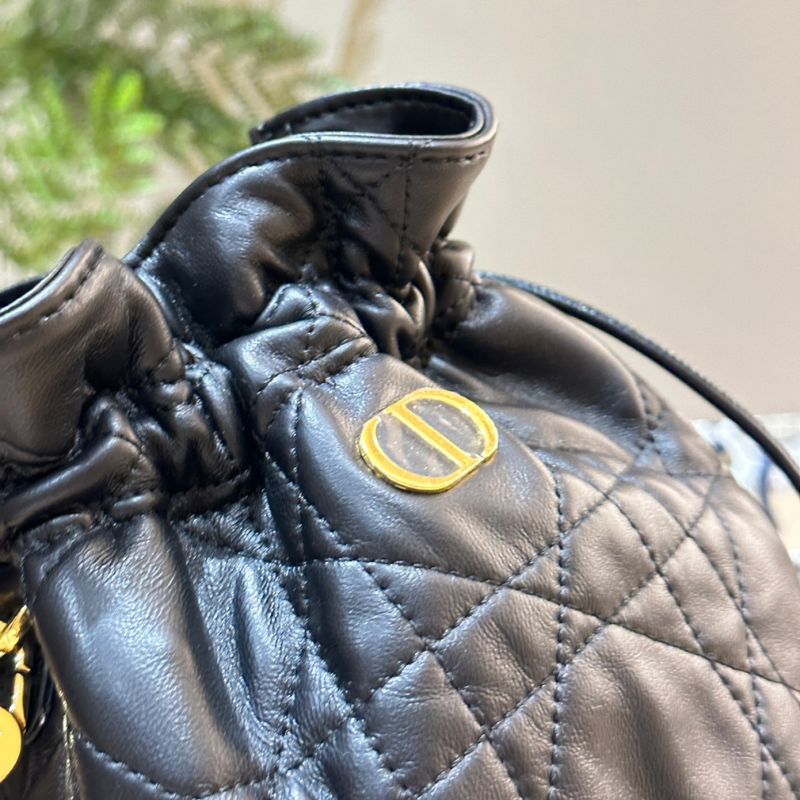 Dior Sheepskin Monogram Bucket Bag