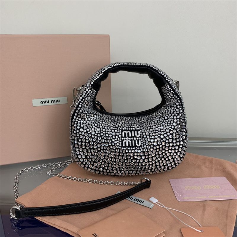 Miu Miu Wander Crystal Embellished Shoulder Bag