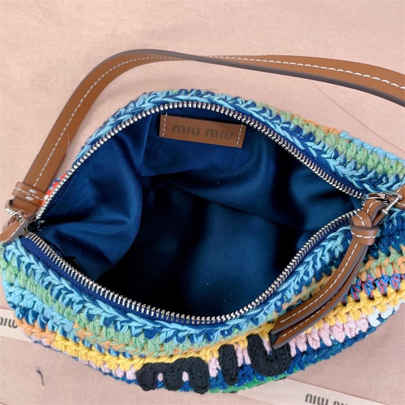 Miu Miu Colour Block Crochet Shoulder Bag