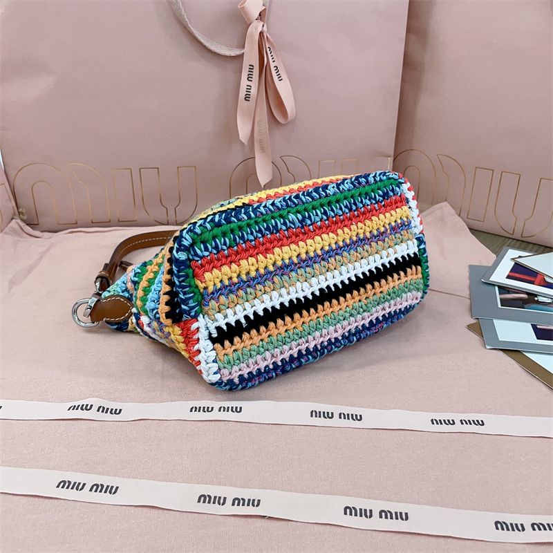 Miu Miu Colour Block Crochet Shoulder Bag