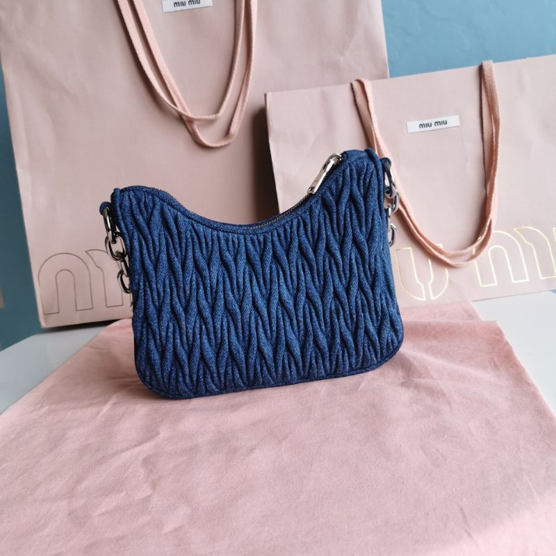 Miu Miu Denim Materasse Chain Shoulder Bag