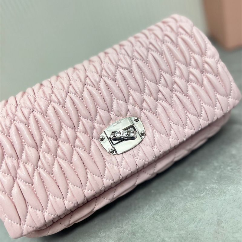 Miu Miu Crystal Embellished Leather Crossbody Bag