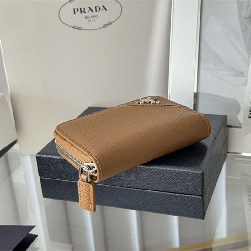 Prada Round Zipper Coin Purse Saffiano